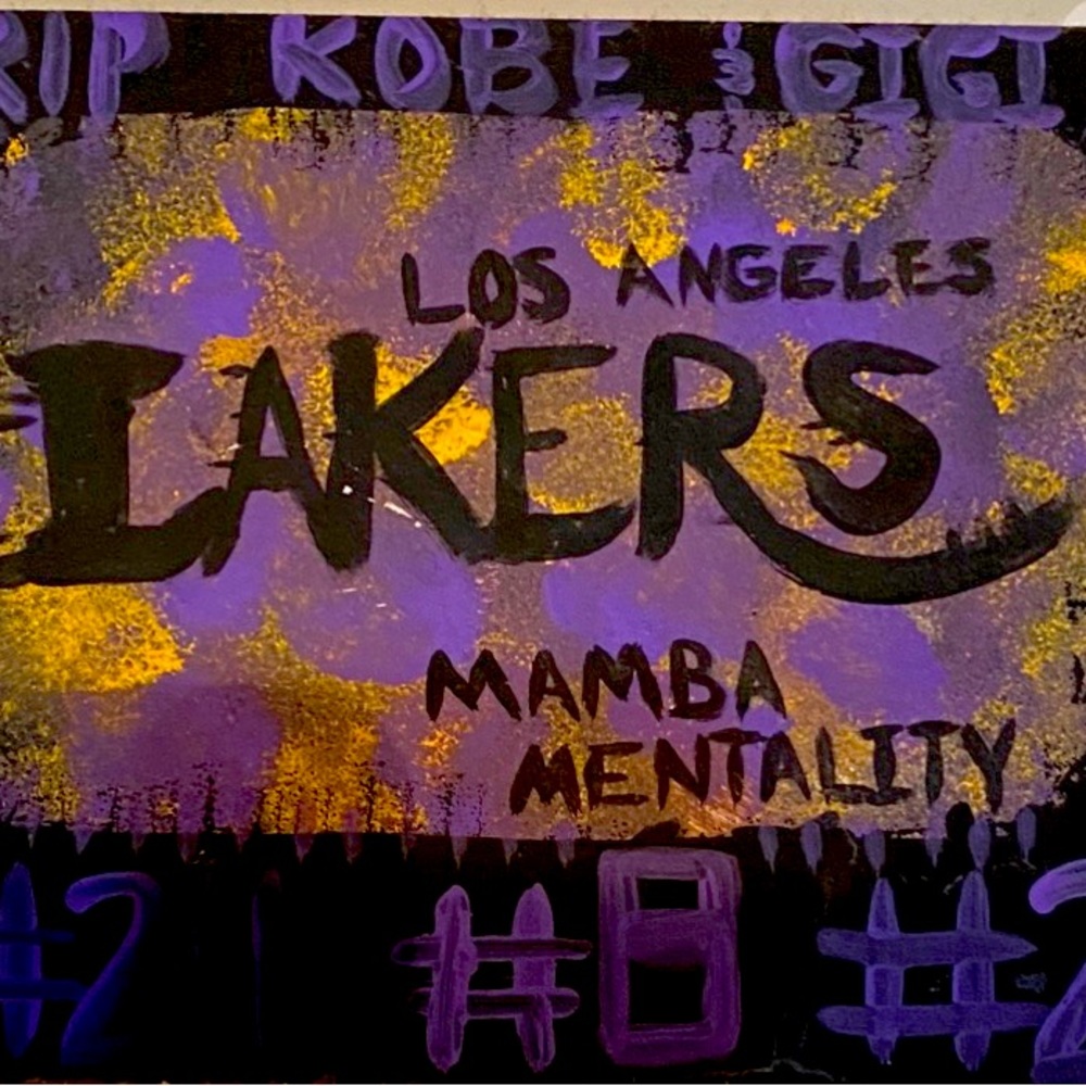 Hand painted Los Angeles Lakers painting
